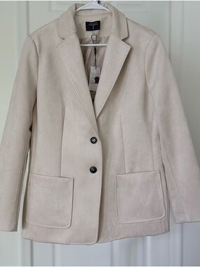 Tahari Faux Suede Blazer Jacket (L–XL) – New with Tags